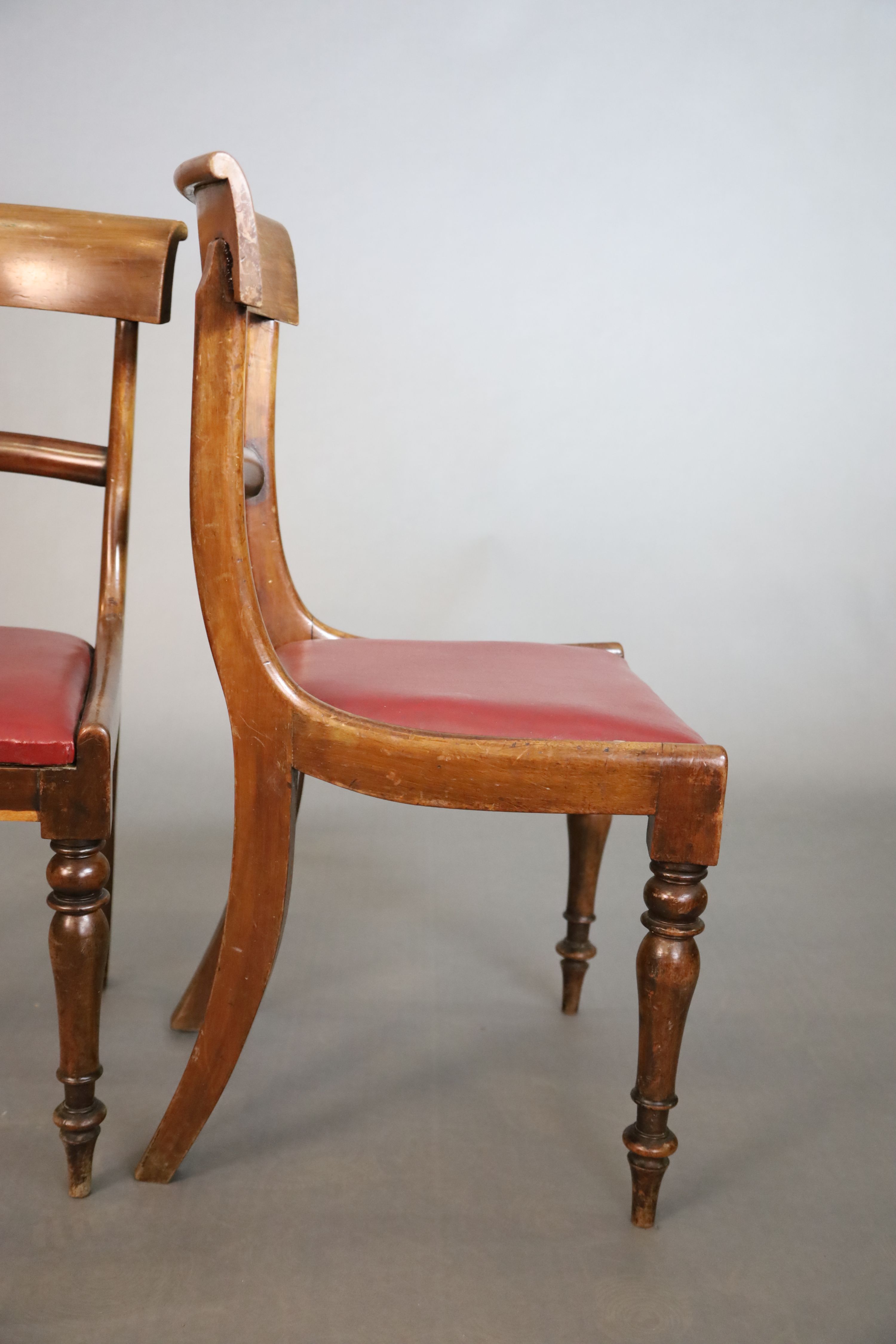 A set of five William IV mahogany dining chairs, W.45.5cm H.89cm